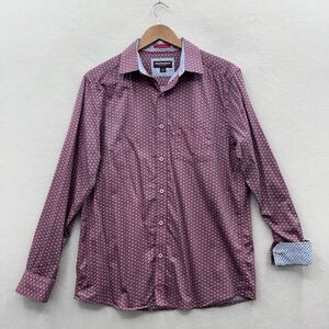 Johnston & Murphy Men’s Medium Floral Flip Cuff Button Up Shirt